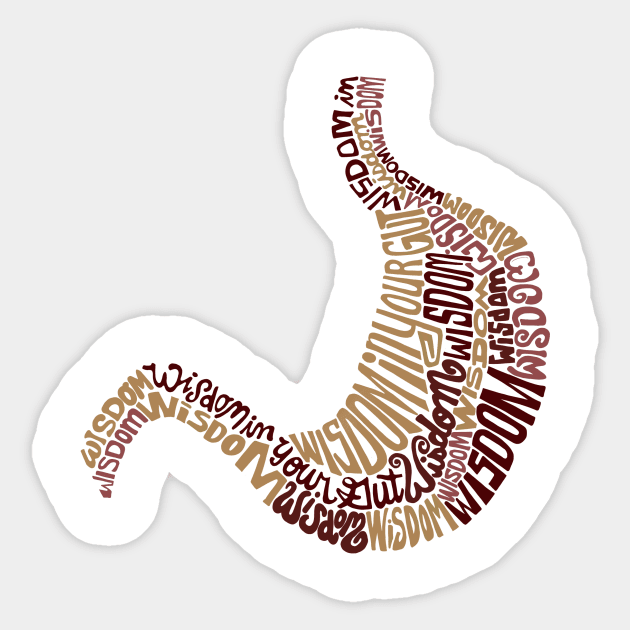 Wisdom in Your Gut Wordcloud Art Sticker by ErinaBDesigns